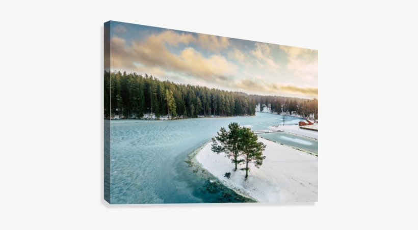 Aerial Photo Of The Frozen River Canvas Print - Shortleaf Black Spruce, transparent png