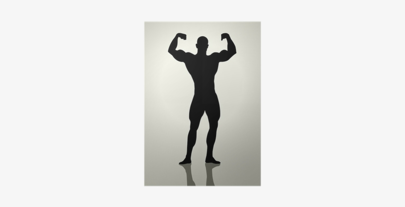 Silhouette Illustration Of A Bodybuilder Poster • Pixers® - Hot Tub Infographics, transparent png
