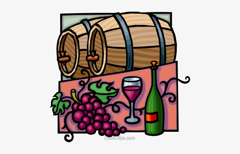 Wine Barrels With Grapes And Wine Bottle Royalty Free - Art Of Wine Tasting In Wine Country Wineries: A Guide, transparent png