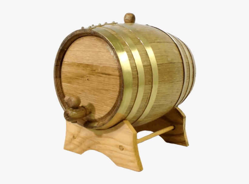 2 Liter Oak Barrel With Brass Hoops - Litre, transparent png