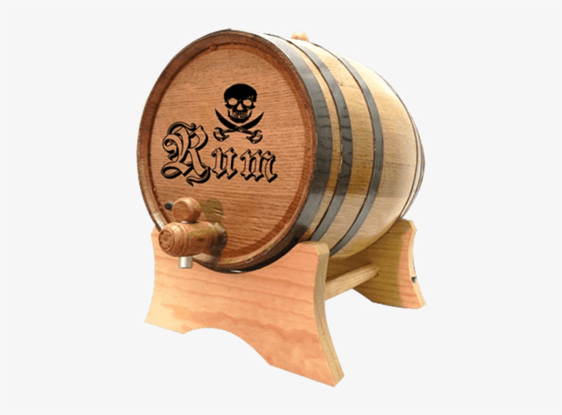 Pirate Rum 5 Liter Oak Barrel - Wood Engraved Whiskey Barrel, transparent png