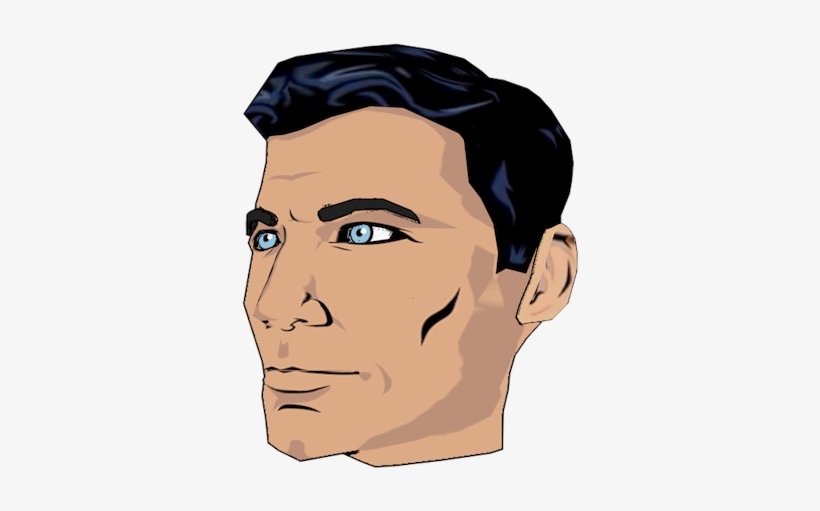 Front “left” Tilted Face - Sterling Archer, transparent png
