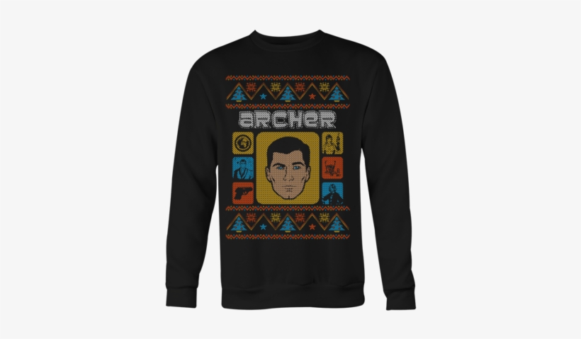 Face Long Large V=1523868548 - Archer Christmas Sweater, transparent png