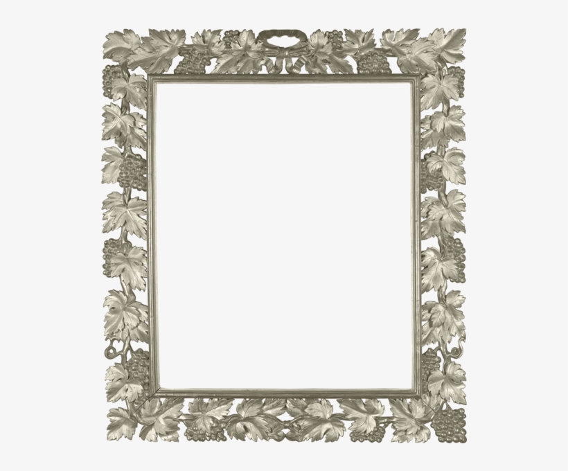 Silver Transparent Png Photo Frame With Vine - Silver Picture Frame Png, transparent png
