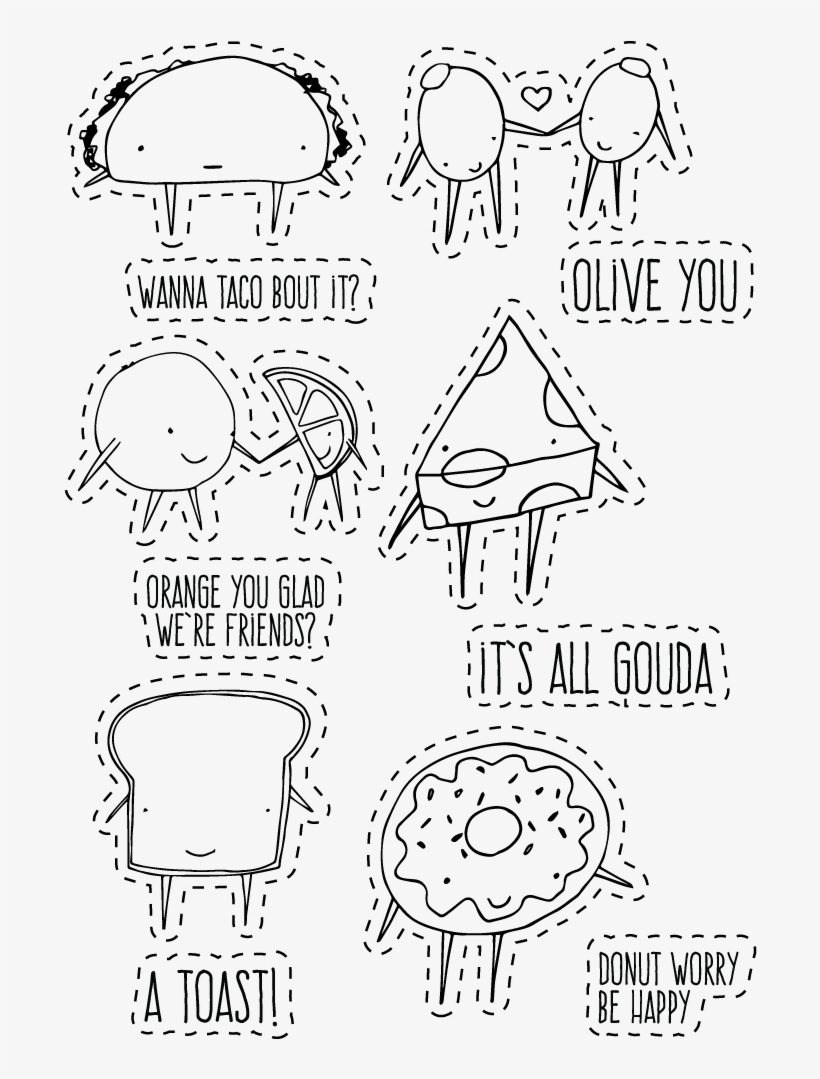 Cute Food - Line Art, transparent png