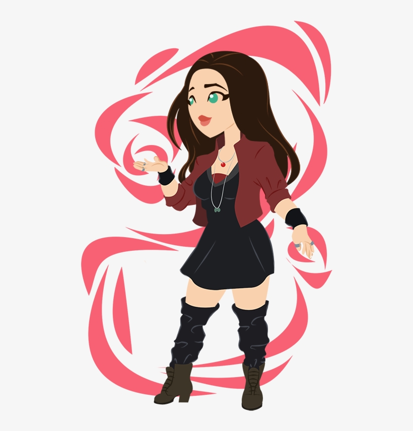Retro Heroes / / Elizabeth Olsen As The Scarlet - Illustration, transparent png