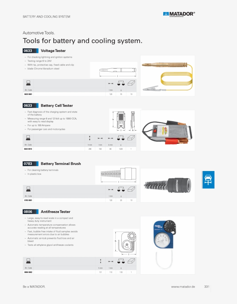 Matador Gmbh & Co. Kg 06330010 Batterietester, transparent png