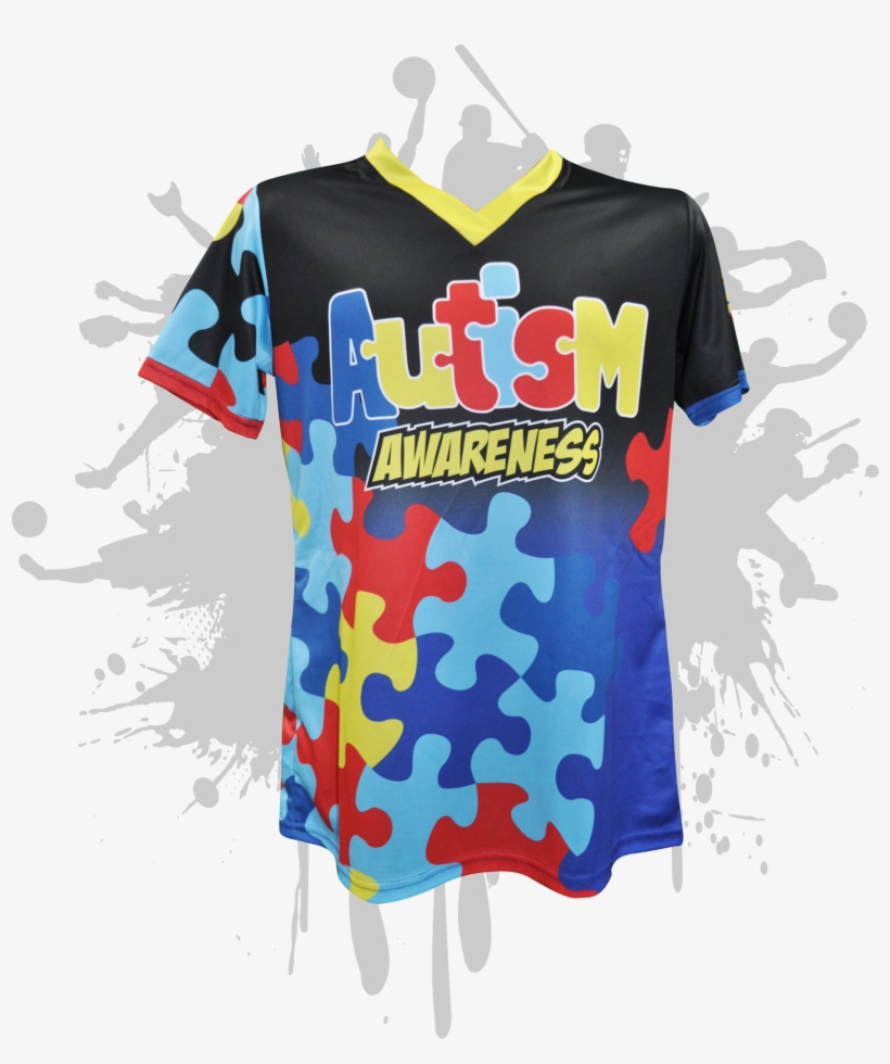 Autism Awareness Womens Full Dye Jersey - Cartoon, transparent png