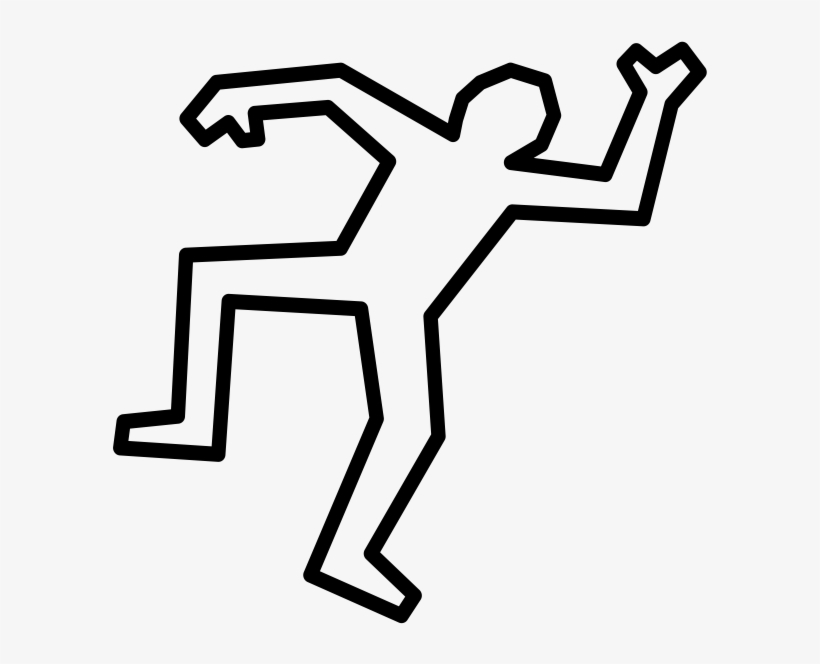 Chalk Outline Rubber Stamp - Chalk Outline Of Body Png, transparent png
