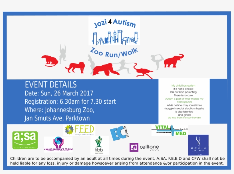 The 2nd Annual Autism Awareness Zoo Trot - The Zoo Trot, transparent png