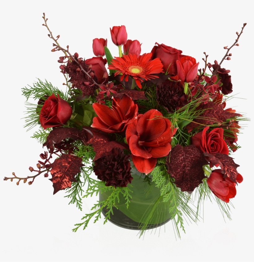 Blissful Reds Flower Arrangement - Floristry, transparent png