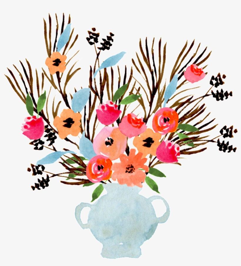 Gouache Flower Arrangement Transparent Decorative - Watercolor Painting, transparent png