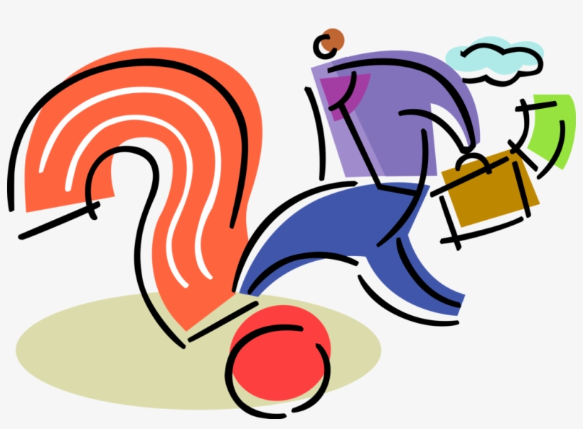 Vector Illustration Of Businessman Seeks Answers To, transparent png