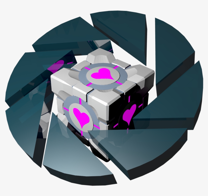 A Companion Cube In An Aperture Science Logo, Because - Illustration, transparent png