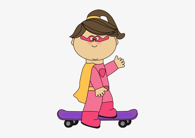 Girl Skateboard Clipart Clip Art Library - Kid Waving Clipart, transparent png