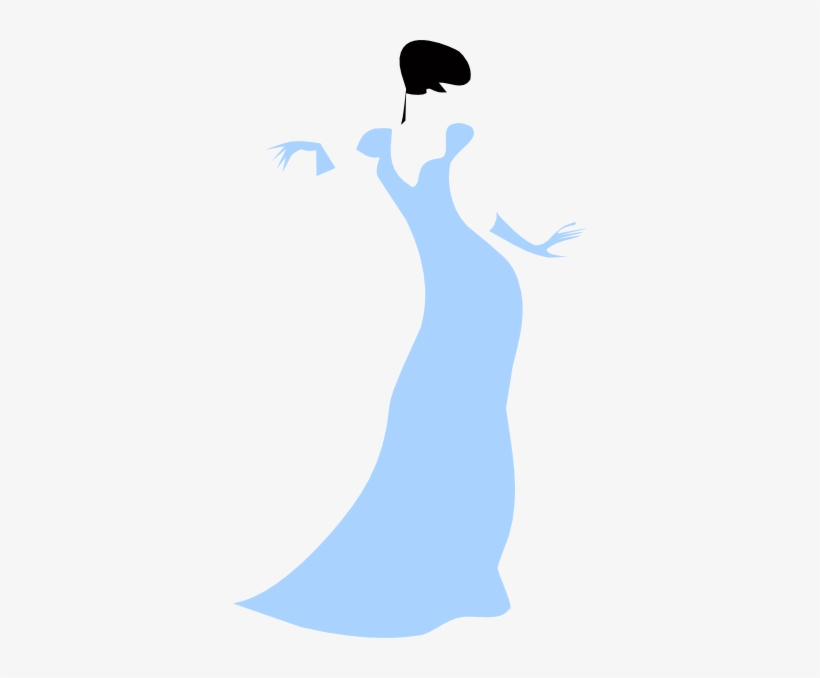 Lovely Woman In A Blue Dress Clip Art - Woman In Dress Silhouette, transparent png
