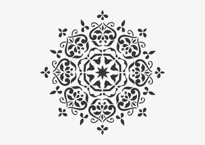Mandala Stencil 2 Painted Effect - Mandala Stencil, transparent png