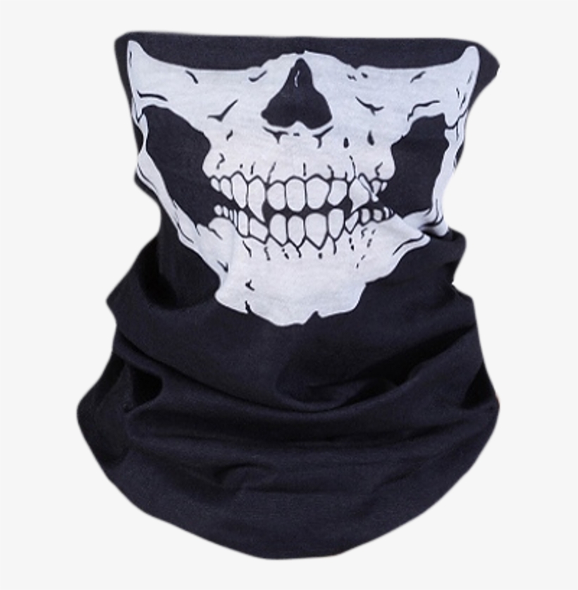Skeleton Mask Mask Sticker Cool Skeleton Skull Skullmas - Sunward Black Seamless Skull Face Tube Mask Multifunctional, transparent png