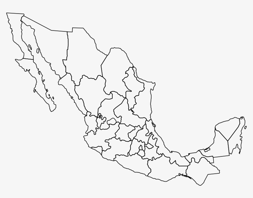 Clipart - Mexique Politique - Mexico Map Outline Png, transparent png