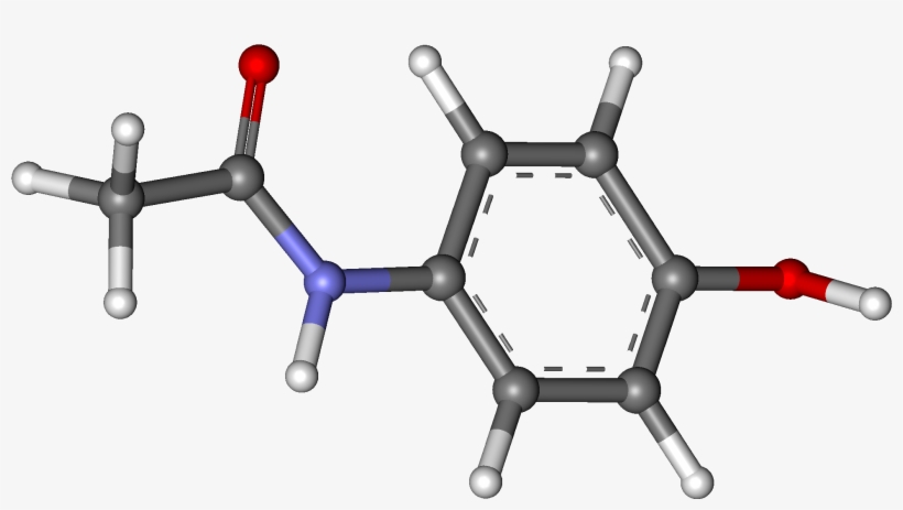 Acetaminophen Ball And Stick - Molécule Acétaminophène, transparent png
