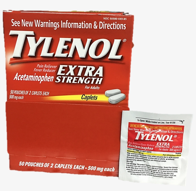 Tylenol Extra Strength Caplets Super Store Online Brows - Tylenol Pain Reliever/fever Reducer, 500 Mg, Extra, transparent png
