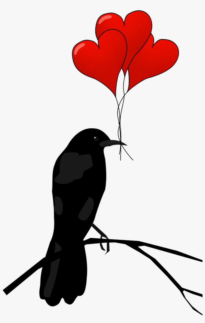 Raven Hearts Transparent - Valentines Day Raven, transparent png