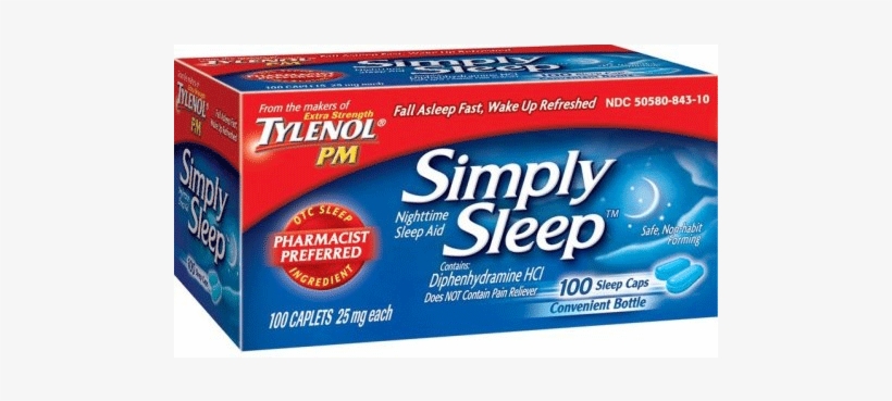 Buy Tylenol Simply Sleep Nighttime Aid 100 Caplets - Simply Sleep Nighttime Sleep Aid Caplets - 100 Count, transparent png