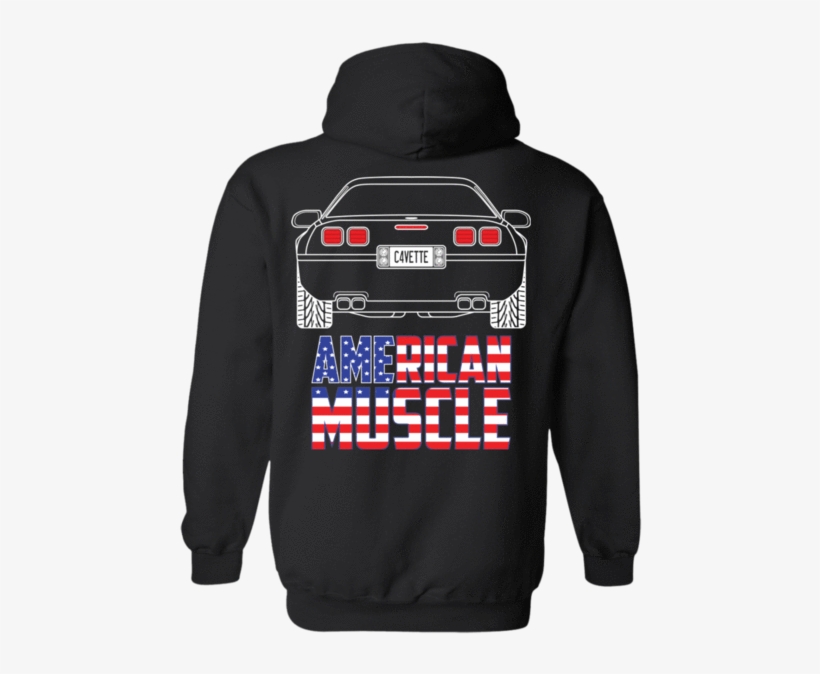 C4 Corvette Outline Double Sided American Muscle Hoodie - Hoodie With Sleeve Design, transparent png