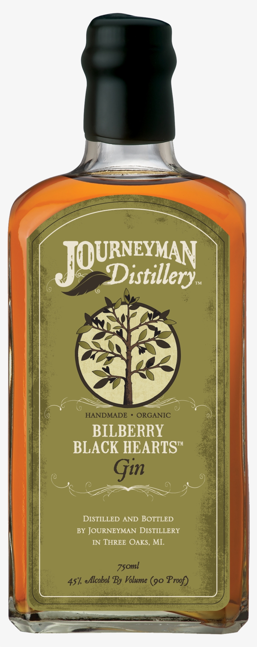 Billberry Black Hearts Gin 90 - Journeyman Featherbone Bourbon, transparent png