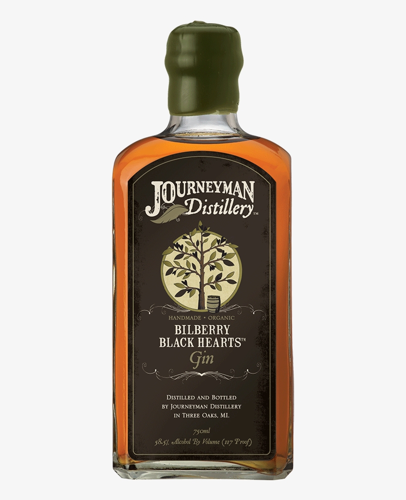 Bilberry Black Hearts Gin Barrel Aged - Journeyman Not A King Rye Whiskey, transparent png