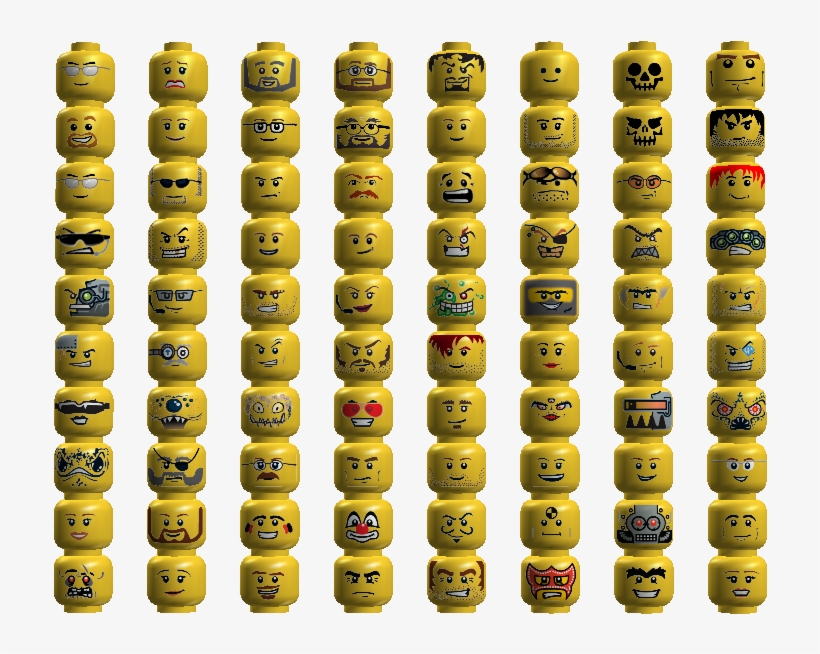 Fig Heads - All Lego Faces, transparent png