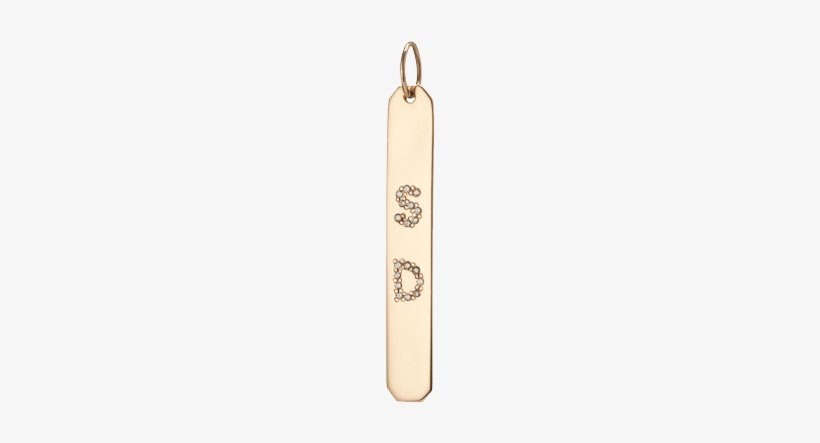 Tall Ticket Tag With Two White Diamond Letters - Platinum, transparent png