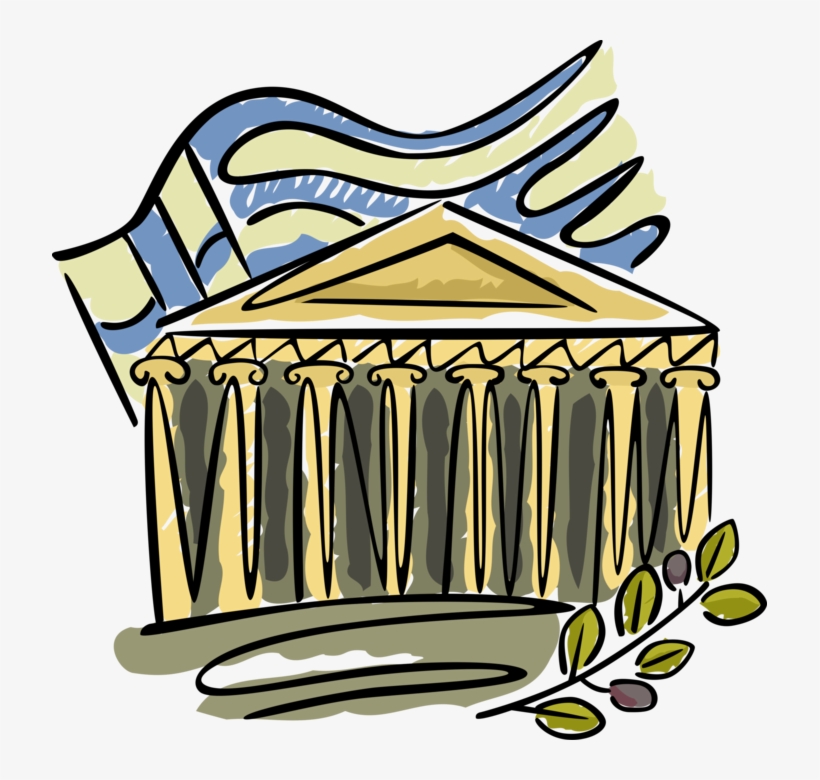 Vector Illustration Of Classical Greece Acropolis Parthenon, transparent png
