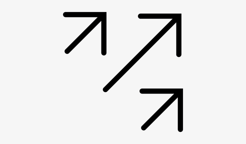 Three Diagonal Right Arrows Pointing Up Vector - Flecha Diagonal Derecha Arriba, transparent png