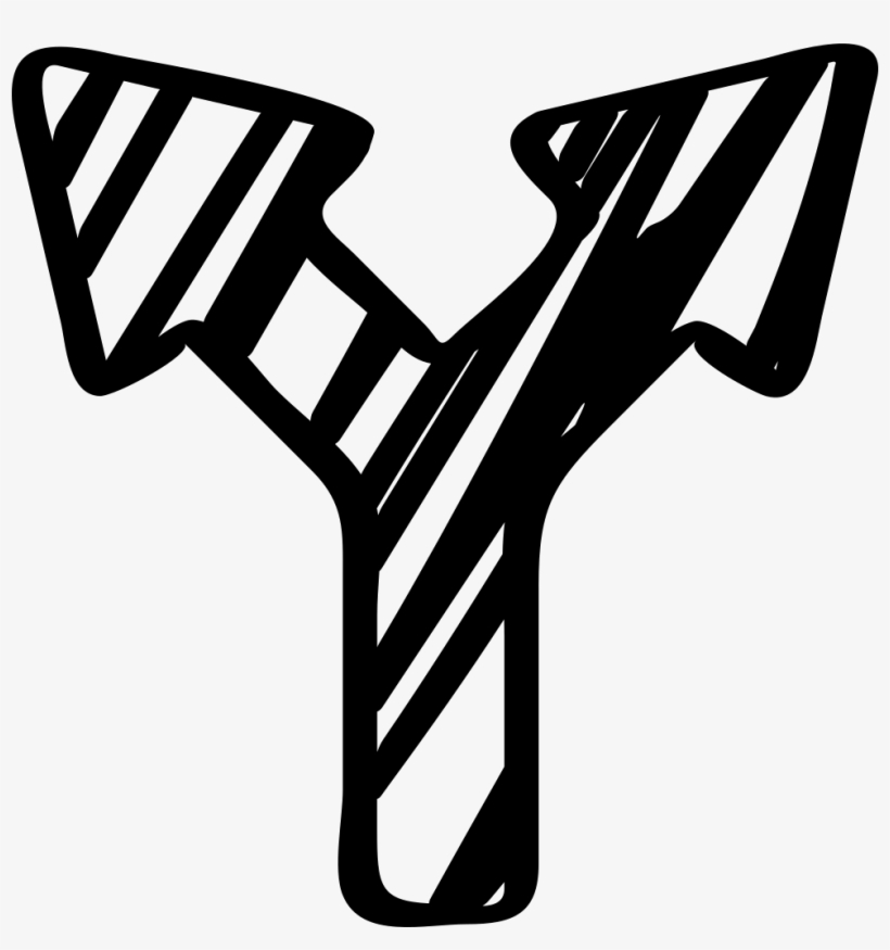 Sketched Arrow Pointing Up Bifurcation Into Two Arrows Two Arrow