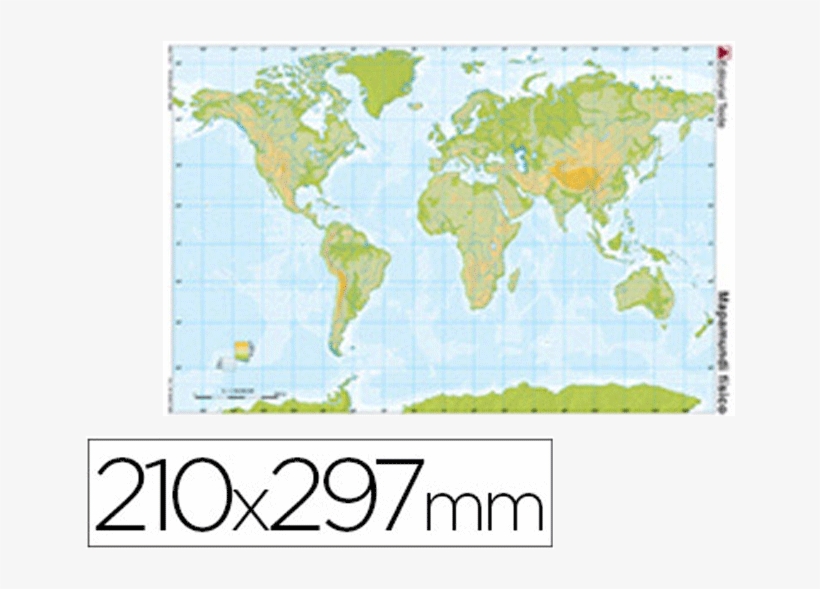 Mapa Mudo Mapamundi Físico Color - World Map, transparent png