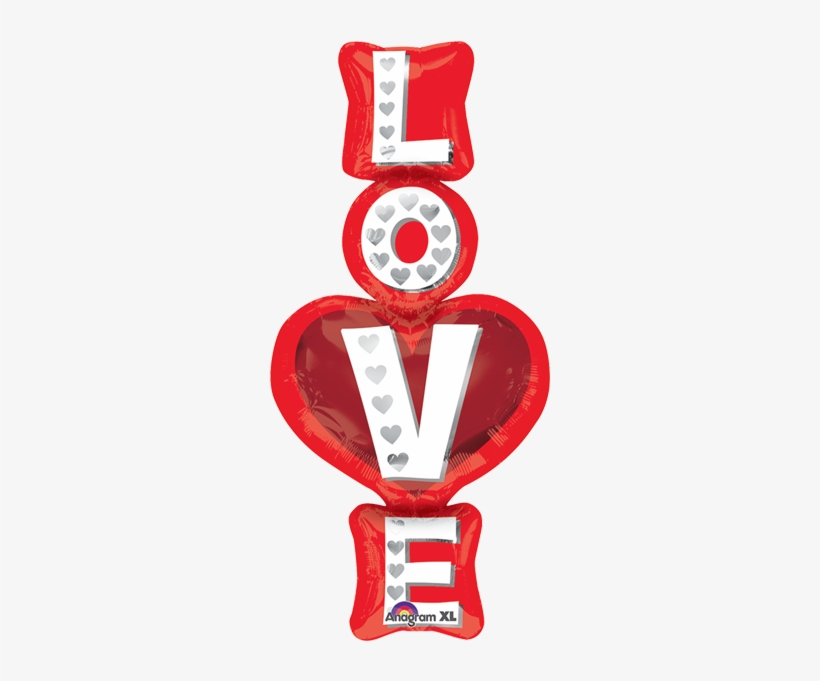 Globo Love Stacked - 39" Supershape Love Stacked Balloon - Mylar Balloons, transparent png