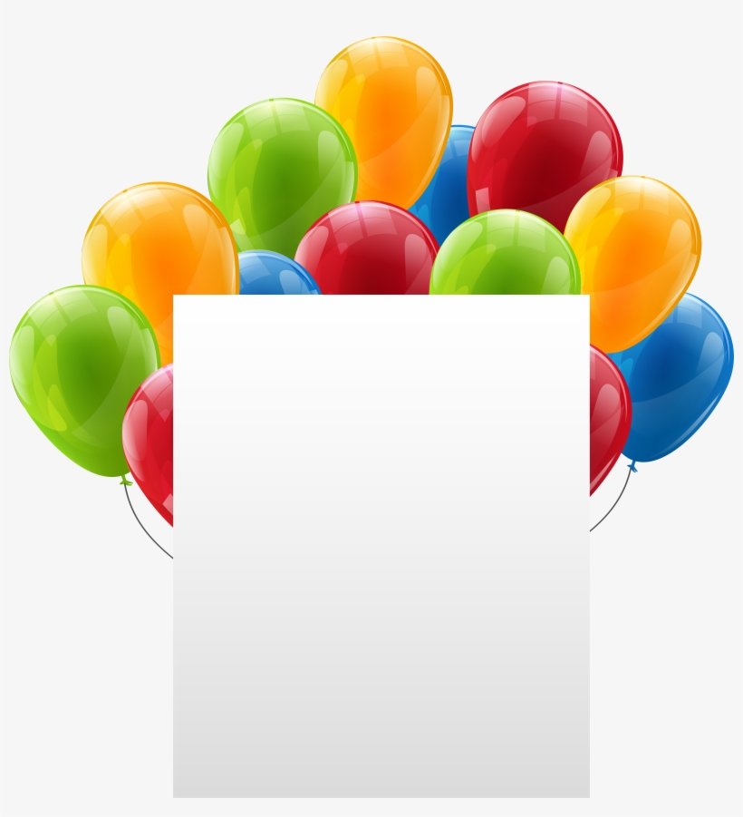 Paper Sheet Png Clipart Background - Imagens De Bexigas De Aniversário, transparent png