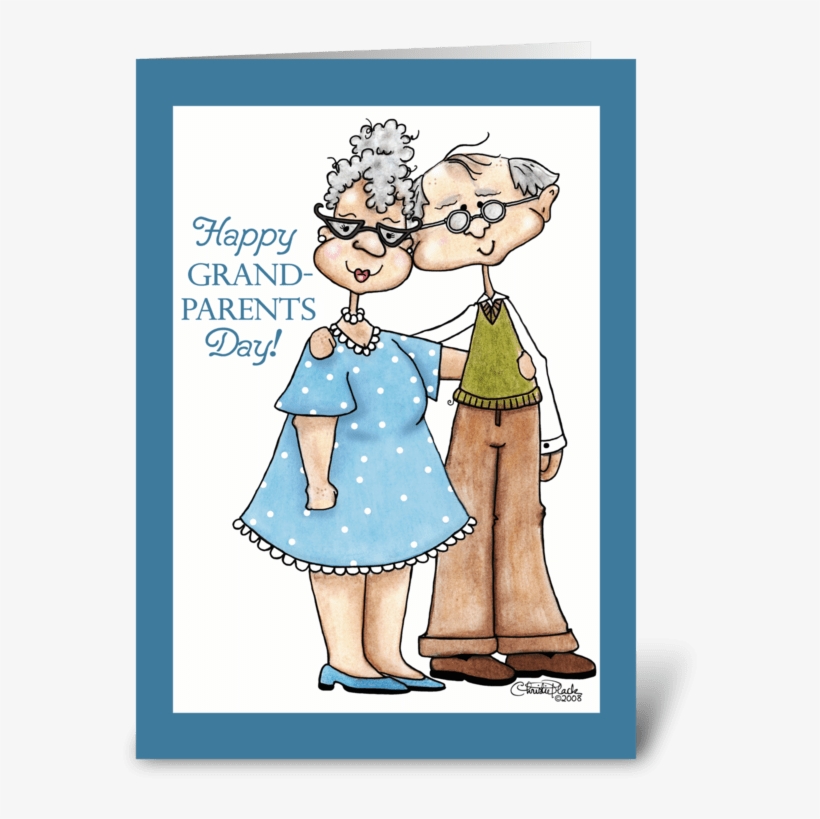 Grandparents Day-cute Elderly Couple Greeting Card - Funny Poem For Old People, transparent png