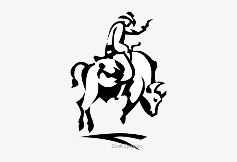 Cowboy Riding A Bull Royalty Free Vector Clip Art Illustration - Cross Stitch Cowboy, transparent png