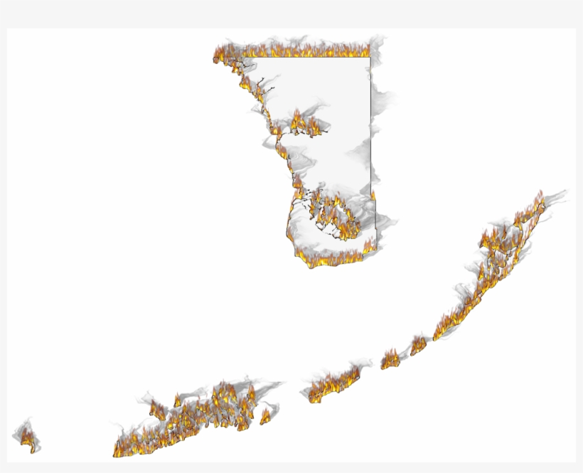 A Flame And Smoke Outline Map Of Monroe - Map, transparent png