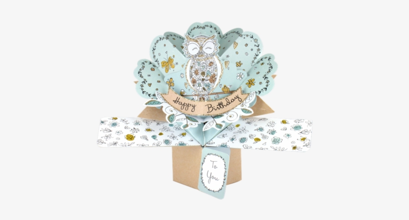 Happy Birthday Owl Pop-up Greeting Card Original Second - Second Nature Pop Ups Owl Birthday Card, transparent png