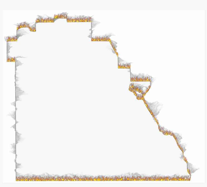 A Flame And Smoke Outline Map Of Polk - Art, transparent png