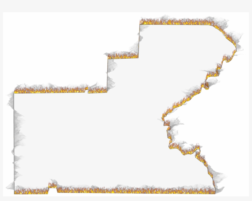 A Flame And Smoke Outline Map Of Glades - Poster, transparent png