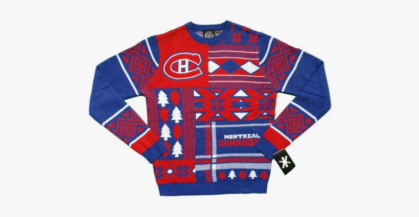 Montreal Canadiens Patchwork Ugly Christmas Sweater - Ugly Sweater Blue Jays, transparent png
