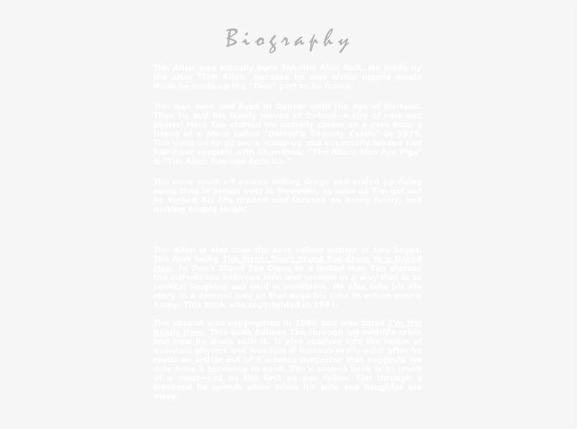 Biography Tim Allen - Irc Server, transparent png