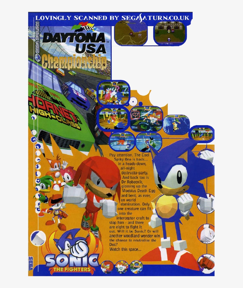 Daytona Sonic Fighters Saturn Release Promo - Sonic The Fighters 1996, transparent png