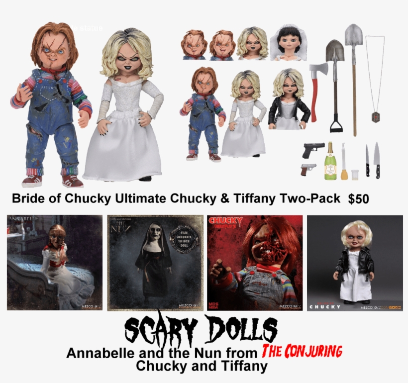Dolls I Hate Creepy, Scary Dolls Brother Dearest Used - Neca Bride Of Chucky, transparent png