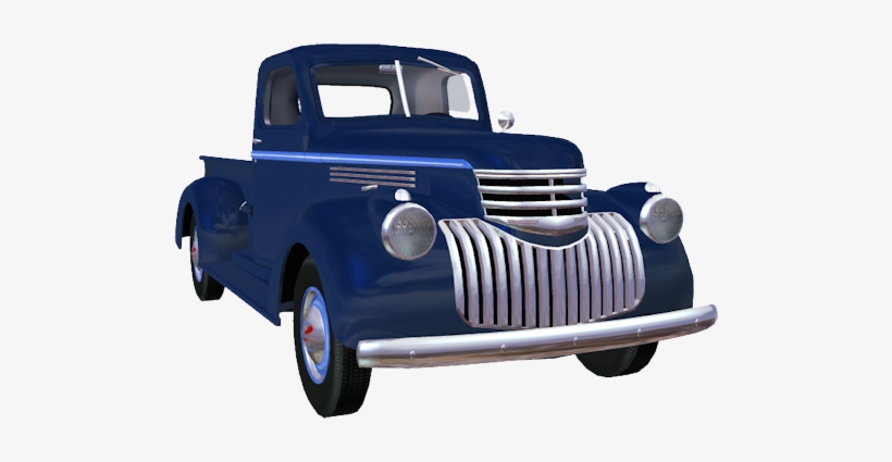 Blue Old Truck2 - Blue, transparent png