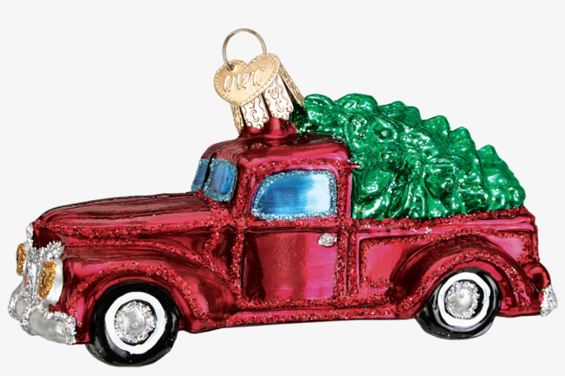 Old Truck With Tree Ornament By Old World Christmas - Old World Christmas Old Truck With Tree Glass Blown, transparent png